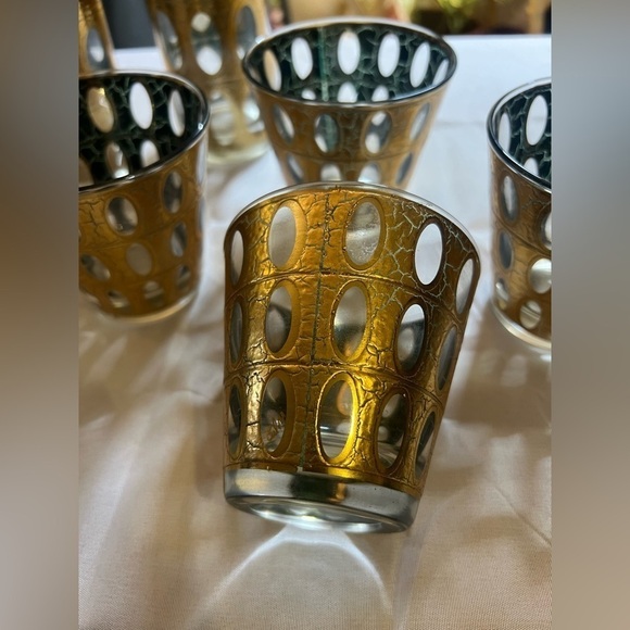 Culver 22k gold highball and low ball glasses set of 6 vintage - Picture 7 of 9